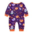 thumbnail image 4 of Halloween Pajamas, Family Matching Pajamas, Halloween Pajamas for Family, Halloween Matching Family Pajamas Purple Witch Hat Ghost Pumpkin Print Short Sleeve Set for Fall Festival, Baby 12 Months, 4 of 4