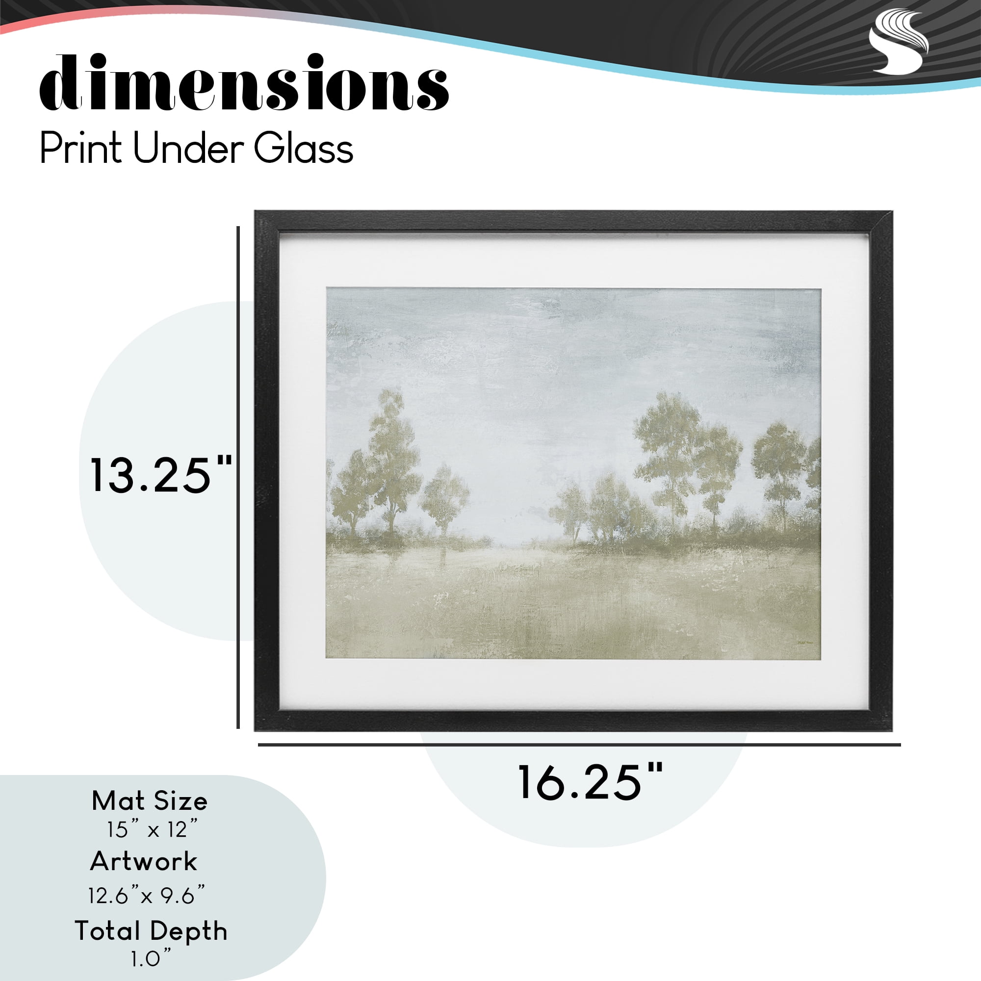 Stupell Industries Soft Distant Valley Landscape Black Framed Print Under Glass, design by Michael Marcon