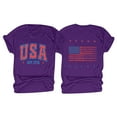 thumbnail image 2 of Alitao 4Th Of July Shirts Women T Shirts for Women Women Casual Printing Short Sleeves ROUND Neck Loose T Shirt Blouse Tops Patriotic Shirts for Women Graphic Tees Purple 2XL, 2 of 3