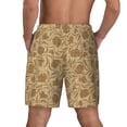 thumbnail image 2 of Lsque Mens Swim Trunks Brown Flowers Pattern - Bathing Suit Compression Liner - Beach Swim Shorts Swimwear - (S-3XL) - Stretch Quick Dry -Small, 2 of 9