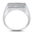 thumbnail image 4 of Sterling Silver Mens Round Diamond Rectangle Cluster Fashion Ring 1/3 Cttw, 4 of 4