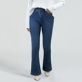 thumbnail image 4 of EHQJNJ Button Fly Jeans for Women Womens Pull On Jeans Women's Boot Cut Jeans High Waisted Elastic Brushed Lined Pants Flare Jeans Jeans Thermal Pants Winter Clothing, 4 of 7