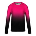 thumbnail image 4 of EOYWHK Mens Winter Blouses Men Gradation Casual Round Neck Long Sleeve Pullover Printed T-Shirt Blouse Tops Winter Hot Pink XXXXXL, 4 of 5