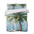 thumbnail image 2 of Coastal Beach Tree Twin XL Size Down Alternative Comforter,Lightweight Comforter Quilt Bedding Set with Pillow Shams Ocean Tropical Palm Starfish Blue Green Bed Comforter Duvet Insert 68"x98", 2 of 7