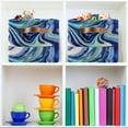 thumbnail image 6 of Coolnut Colorful Marble Texture Foldable Canvas Storage Bin, Sturdy Fabric Storage Basket with Handles, Storage Cube Box for Organizing Shelf Nursery Toy Closet 2PCS#102 Home Decor, 6 of 7