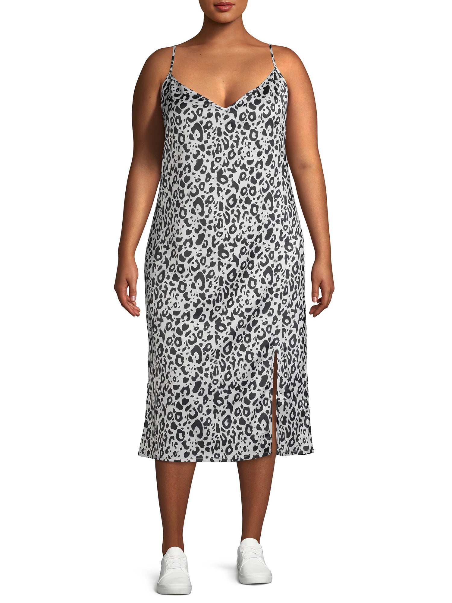 plus size midi slip dress