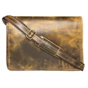 Leather Messenger Bag 16" Laptop Office Satchel Crossbody Shoulder Travel Bag for Men Women by Rustic Town