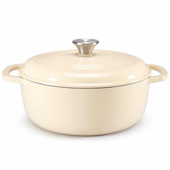 Alvantor Enameled Cast Iron Dutch Oven Pot with Lid-6Quart Non Stick Casserole Pot-Heavy Duty & Oven Safe up to 500° F for Bread Baking, Braising, Stews, Roasting