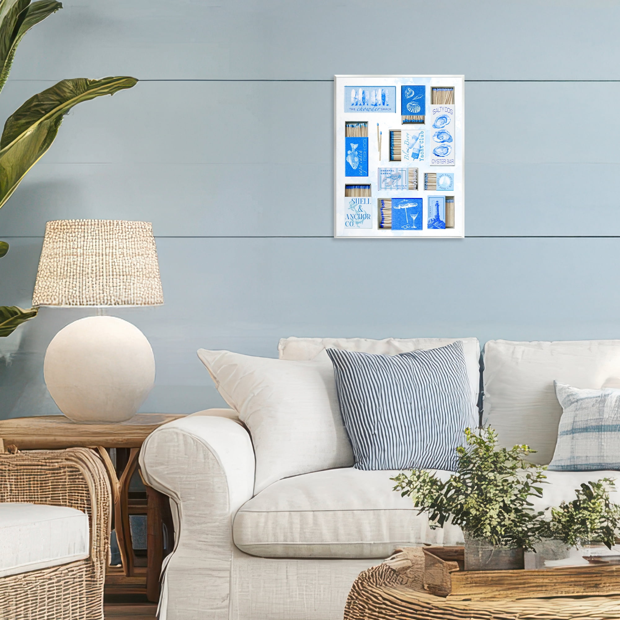 Blue Coastal Matchboxes Wall Plaque Art, design by Ziwei Li