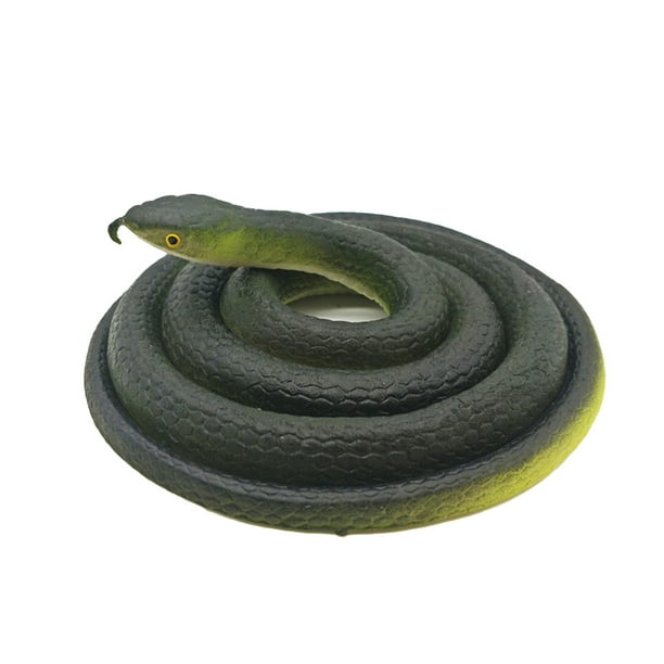 Vogacara Serpientes falsas Juguetes novedosos Cosas extrañas Accesorios espeluznantes totalmente extraños Juguetes novedosos y de broma 120cm negro cian 3