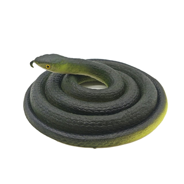 Vogacara Serpientes falsas Juguetes novedosos Cosas extrañas Accesorios espeluznantes totalmente extraños Juguetes novedosos y de broma 120cm negro cian 3
