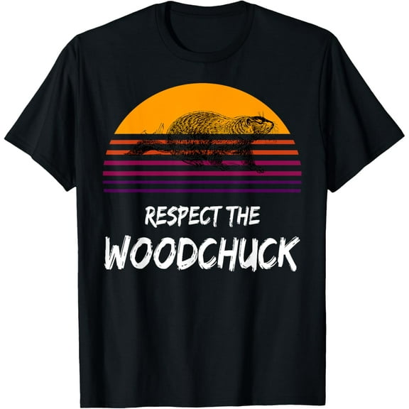Respect The Groundhog Woodchuck Retro Ground-Hog Day T-Shirt T-Shirt Shirts