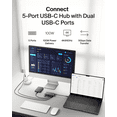 thumbnail image 2 of Belkin USB C Hub, 5-Port Hub w/ 4K HDMI Display @ 60Hz, 100W Power Delivery, Fast Data Transfer 5Gbps, USB C Multiport Adapter for MacBook, iPad Pro, Chromebook, & More - Upgraded HDMI 2.0, 2 of 7