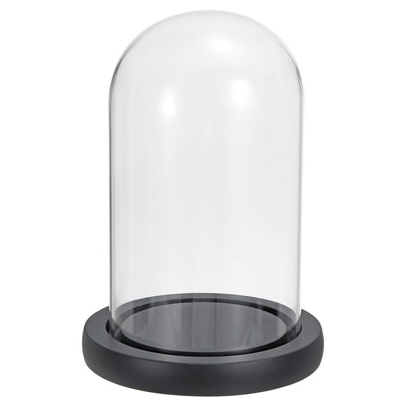 Unique Bargains 5.9'x3.5' Clear Cloche Glass Dome Glass Bell Jar Display Case Tabletop Centerpiece with Base