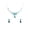 Teal, variant on Gorgeous Teal Rhinestone Crystal Floral Necklace Earrings Set