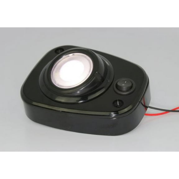 Overhead dome light eyeball LED fixture for RV, Boat, Car, Auto or Truck - Compact 12VDC - Recessed or Surface Mount - Warm White LED