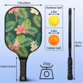 thumbnail image 4 of Pickleball Paddles Set Of 2, Fiberglass Surface, Tropical Jungle Print, 4 Balls & Bag, 4 of 5