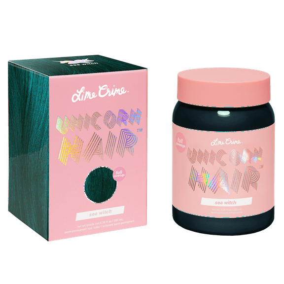 Lime Crime Unicorn Hair, Semi-Permanent Hair Color, Vegan, Full Coverage, Sea Witch, 6.76 fl oz