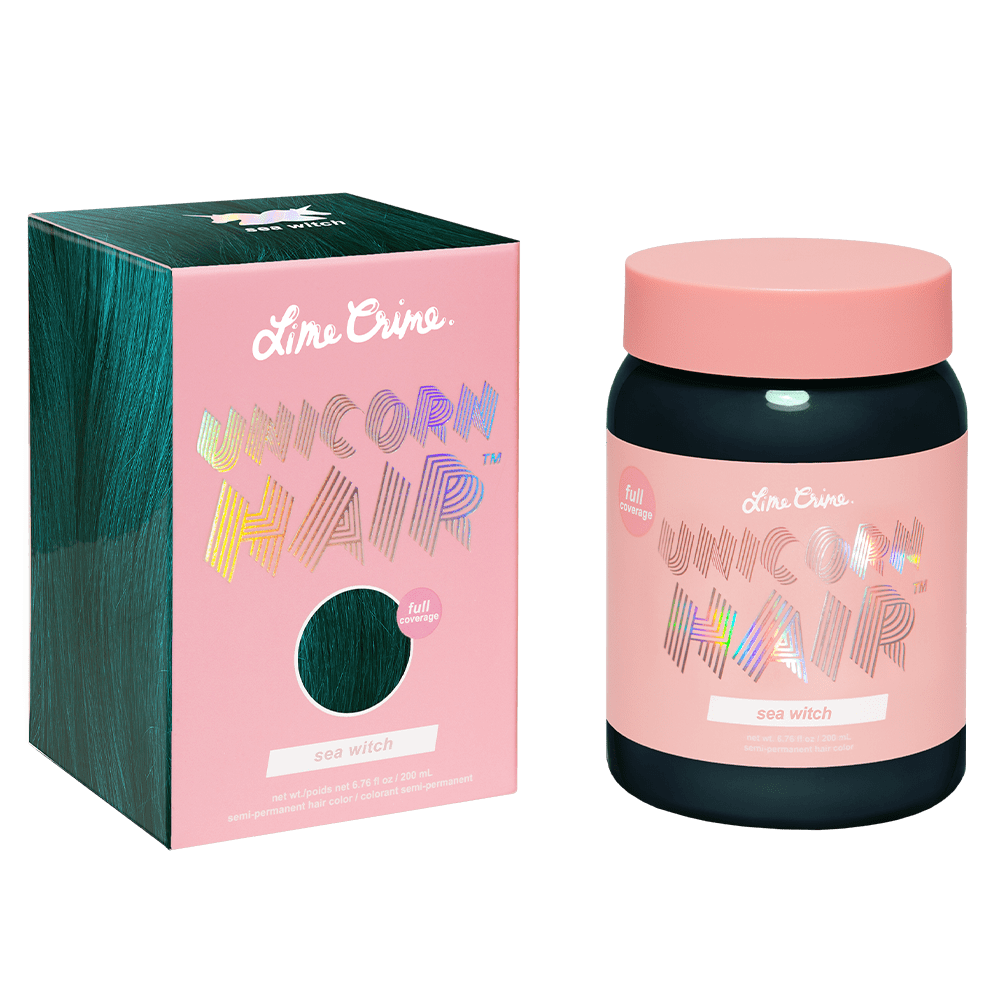 Lime Crime Unicorn Hair, Semi-Permanent Hair Color, Vegan, Full Coverage, Sea Witch, 6.76 fl oz