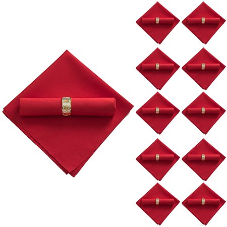 

10Pcs 48X48cm Polyester Cloth Napkins for Restaurant Wedding Banquet Dinner Party Big Red