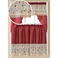 thumbnail image 2 of Gorgeous Home Linen Set of 3 Pieces Kitchen Window Curtain Embroidery Floral Multicolor 2 Tier + 1 Swag Valance for Kitchen (BR1 -Burgundy), 2 of 5