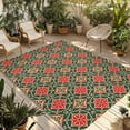 thumbnail image 2 of Outdoor Rug 3x5ft Retro Kaleidoscope Large Area Rug Red Argyle Pattern Indoor Outdoor Carpet Outdoor Rugs Mats for Patio Camping,RV,Front Door, Outside Decor, 2 of 9