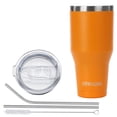 thumbnail image 2 of Ezprogear 40 oz Stainless Steel Tumbler Double Wall Travel Cup Vacuum Insulated Mug with Lid & Straws (Dark Orange), 2 of 7
