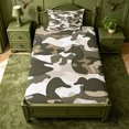 thumbnail image 3 of Manfei Camo Print Mallard Twin Sheets,Classic Camouflage Bedding,3pcs,1 Flat Sheet,1 Fitted Sheet and 1 Pillowcase, 3 of 6