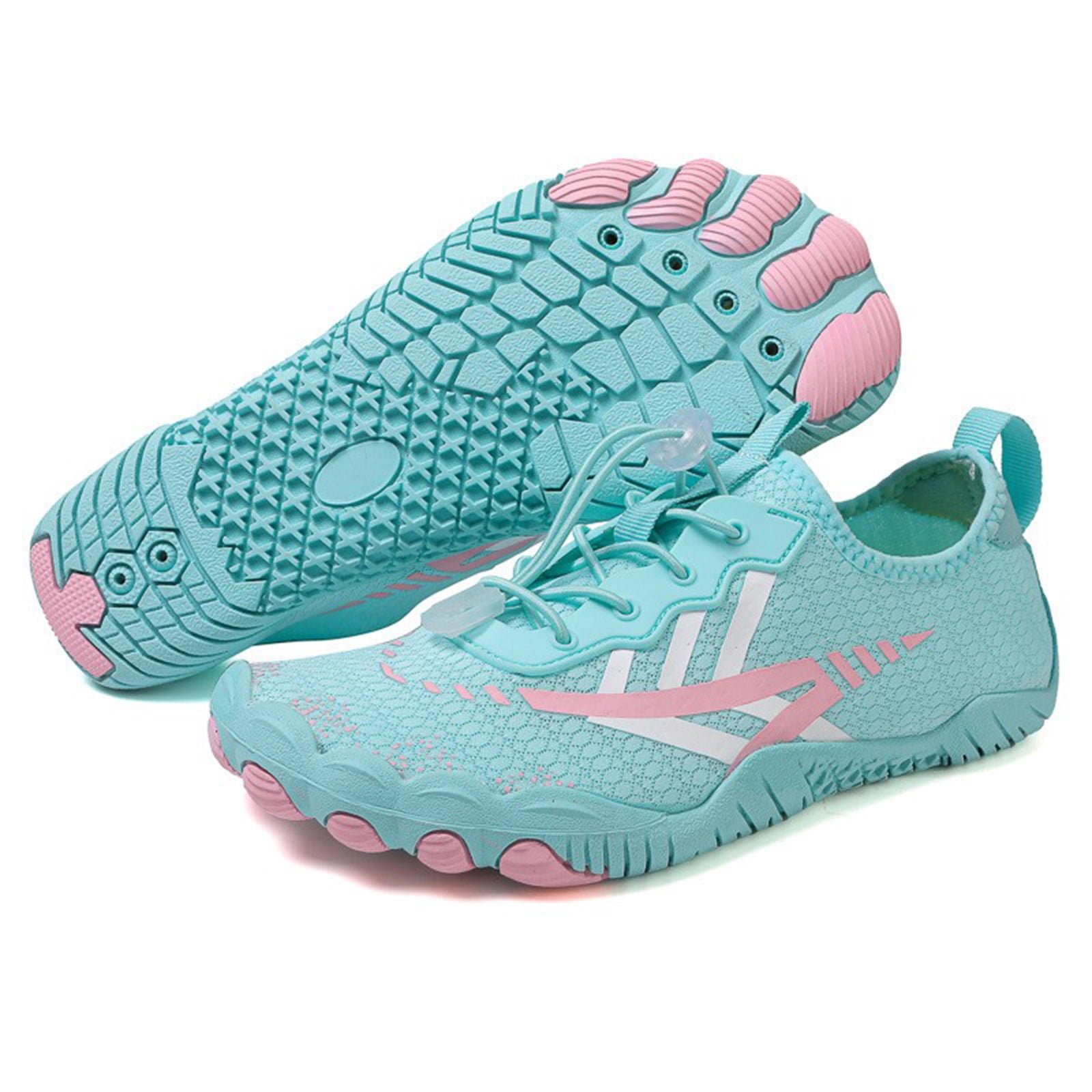 Women's Outdoor -Sport Sneakers Water Shoes for Hiking Walking Cycling Fishing Beach - Non- Breathable Quick-Drying Lightweight Comfortable with Elastic Lock Lace System