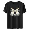 thumbnail image 5 of Feancey Women's Cute T-Shirts 2025 Easter Egg Holiday Shirt Funny Casual Short Sleeve Round Neck Tops Summer Loose Bunny Tees Holiday Sales Today Army Green 3XL, 5 of 7