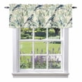 thumbnail image 2 of Watercolor Blue Green Bird Window Valance for Kitchen, Leaf Green Brach Vintage Rod Pocket Short Curtain for Small Windows, Light Filtering Decorative Valance, 54 x 18 Inch, 1 Panel, 2 of 9