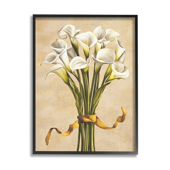 Stupell Industries Vintage Calla Lilies Botanical & Floral Painting Black Framed Art Print Wall Art, 11 x 14