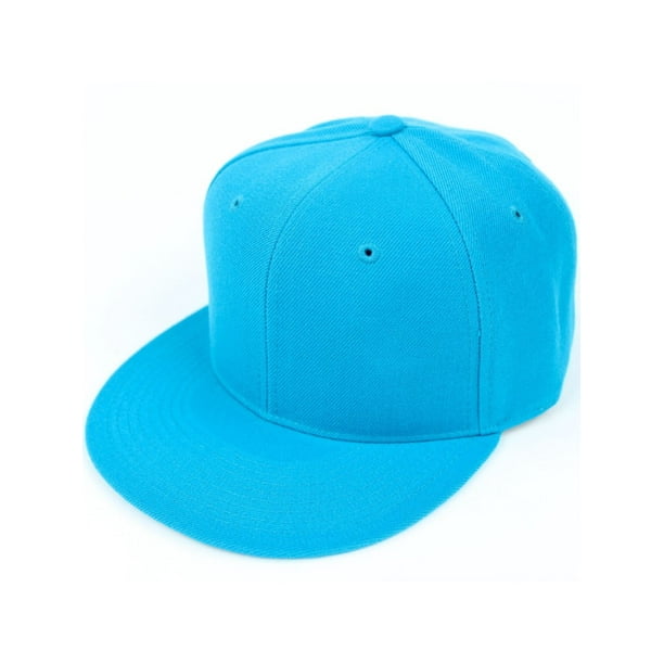SLM SLM Men's Fitted Baseball Hat Cap Flat Bill Blank7Turquoise