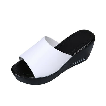 

knqrhpse slippers for women Fish mouth Platform High Heels Sandals Slope Sandals womens slippers house slippers for women