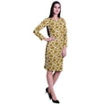thumbnail image 4 of Moomaya Printed Full Sleeve Bodycon Dress for Women Scoop Neck Side Slit Casual Clothing, 4 of 8