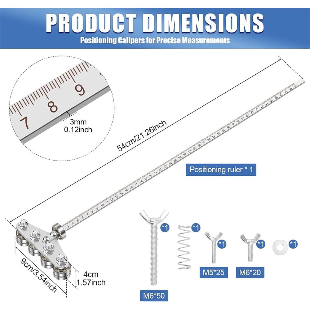 Positioning Calipers for Circular Saw, Stainless Steel Rip Cut Circular Saw Guide, Adjustable Guide Rail for Woodworking Positioning Cutting