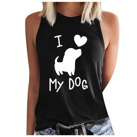 

Juebong Dog Paws Footprint Tank Top Women Sleeveless Summer Funny Workout Tops Cute Dogs Vest Dog Friends Tee Tops Casual Vacation Shirt Comfy Soft Mom Shirt Tanks