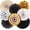 Black & Gold, variant on Black and Gold Decorations, Hanging Honeycomb Paper Pompoms Fan for Graduation Birthday Wedding Photo Backdrop Prom Night New Years Black and Gold Party Decorations, Set of 8