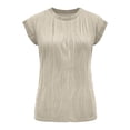 thumbnail image 5 of T Shirts for Women 2026 Summer Short Sleeve Crewneck Jacquard Loose Dressy Casual Tshirt Blouse, 5 of 6