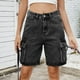 thumbnail image 1 of MKLEKYY Pantalones Cortos De Mezclilla Desgastados Con Bolsillos Lavados Y No Elásticos Para Mujer, Informales, De Verano, A La Moda Urbana, Para El Trabajo, 1 of 4