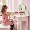 thumbnail image 7 of Fantasy Fields By Teamson Kids- Princess Floral Garden Wooden Play Vanity  Set with Mirror, Pink/ White, 7 of 7