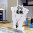 thumbnail image 3 of Necklace Earring Display Holder, Jewelry Stand, Bust Jewelry Holder Stand Mannequin Showcase 10 x 12cm - White, 3 of 6