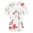 thumbnail image 5 of QENGING Women's Short Sleeve Crew-Neck Plus Size Floral Print Juniors Tops Hide Belly Tunic Shirts Dressy Casual Flowy Blouse, 5 of 6
