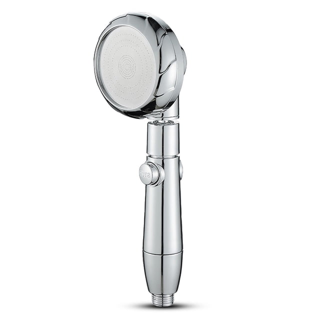 Bearachild Cabezal de ducha ABS de alta presión, rociador de parada de una tecla, boquilla de pulverización para el hogar, accesorios de baño para Juegos de accesorios de baño Plata Bearachild HA009437-04