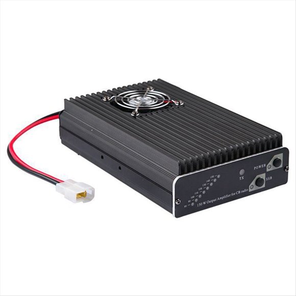 Amplificador de Radio CB CB-27 PA150W con Potencia de Salida de 120-160 W y Alcance de 3 A 5 Km, Banda SSB, Color Negro.