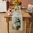thumbnail image 2 of Vintage Oil Light Table Runner 120 Inches, Spring Flowers Leaves Candles Retro Bed Runner Dresser Scarves Tabletop for Indoor Outdoor Parties/Ceremony/Banquet, 13"x 120", 2 of 8