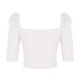thumbnail image 2 of ATOYSOY Women's Knitted Ribbed Slim Crop Tops Fashion Shirts Summer Pullover Solid Color Puff Sleeve Square Neck Retro Elegant Casual for Teens Girls S, 2 of 9