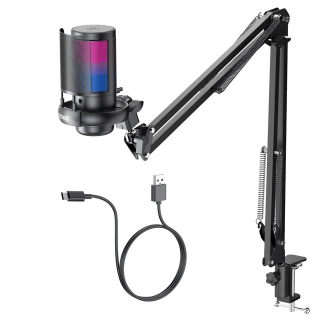 Micrófono USB COCONISE Gaming PC con Boom Arm para podcasts de PC