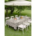 thumbnail image 3 of Outdoor Tablecloth with Umbrella Hole and Zipper, Christmas Snowflakes Rectangle Table Cloth 52x70 Inch Waterproof Tablecloth, Grey Winter Snow Vintage Country Picnic Table Cover for Patio Camping, 3 of 7