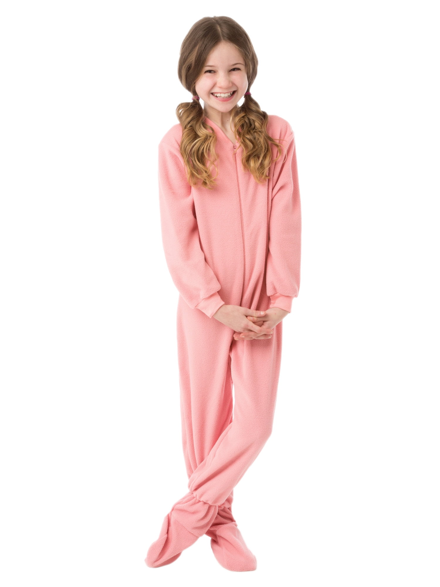 Girls Fleece Footed Blanket Sleeper Pajamas-XS 